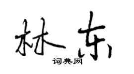 曾慶福林東行書個性簽名怎么寫