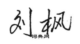 駱恆光劉楓行書個性簽名怎么寫