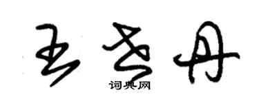 朱錫榮王世丹草書個性簽名怎么寫