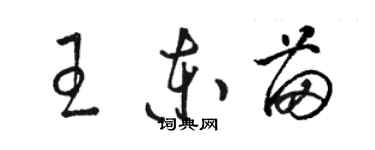 駱恆光王東苗草書個性簽名怎么寫