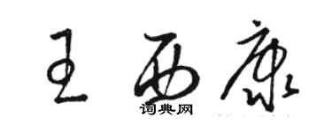 駱恆光王西康草書個性簽名怎么寫