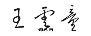 駱恆光王雲童草書個性簽名怎么寫