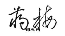 駱恆光蔣梅草書個性簽名怎么寫