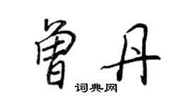 王正良曾丹行書個性簽名怎么寫