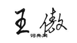 駱恆光王傲行書個性簽名怎么寫