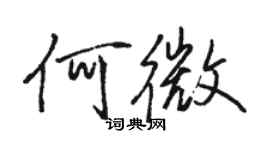 駱恆光何微行書個性簽名怎么寫