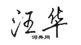 駱恆光汪華行書個性簽名怎么寫