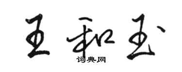 駱恆光王和玉行書個性簽名怎么寫