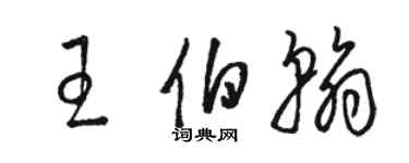 駱恆光王伯翰草書個性簽名怎么寫