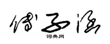 朱錫榮傅子涵草書個性簽名怎么寫