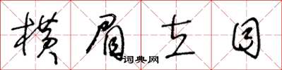 王冬齡橫眉立目草書怎么寫