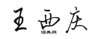 駱恆光王西慶行書個性簽名怎么寫