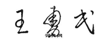 駱恆光王勇民草書個性簽名怎么寫