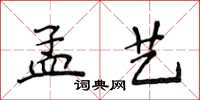 侯登峰孟藝楷書怎么寫