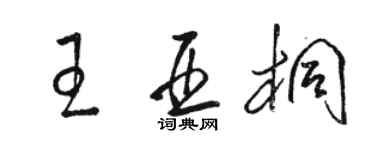 駱恆光王亞桐草書個性簽名怎么寫