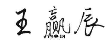 駱恆光王贏辰行書個性簽名怎么寫