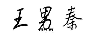 王正良王男秦行書個性簽名怎么寫