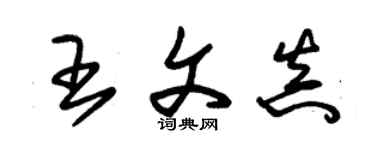 朱錫榮王文真草書個性簽名怎么寫