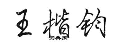 駱恆光王楷鈞行書個性簽名怎么寫