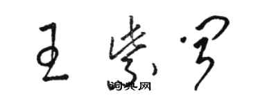 駱恆光王紫聞草書個性簽名怎么寫