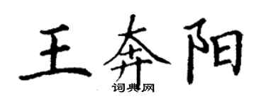 丁謙王奔陽楷書個性簽名怎么寫