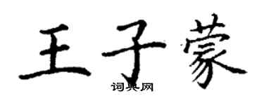 丁謙王子蒙楷書個性簽名怎么寫