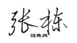 駱恆光張棟行書個性簽名怎么寫