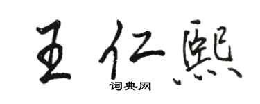 駱恆光王仁熙行書個性簽名怎么寫