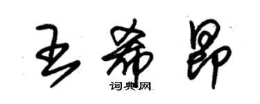 朱錫榮王希昂草書個性簽名怎么寫