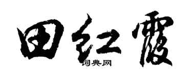 胡問遂田紅霞行書個性簽名怎么寫