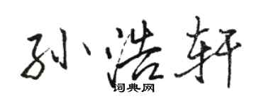 駱恆光孫浩軒行書個性簽名怎么寫