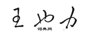 駱恆光王也力草書個性簽名怎么寫