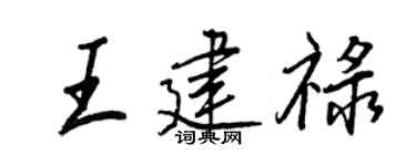 王正良王建祿行書個性簽名怎么寫