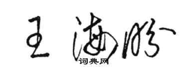 駱恆光王海盼草書個性簽名怎么寫