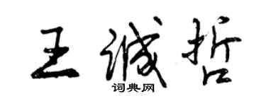 曾慶福王誠哲行書個性簽名怎么寫