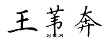 丁謙王葦奔楷書個性簽名怎么寫