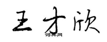 曾慶福王才欣行書個性簽名怎么寫