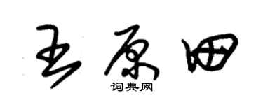 朱錫榮王原田草書個性簽名怎么寫