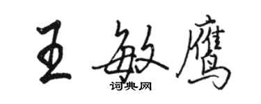 駱恆光王敏鷹行書個性簽名怎么寫