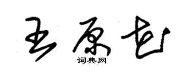 朱錫榮王原花草書個性簽名怎么寫