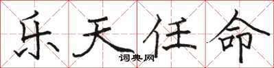 駱恆光樂天任命楷書怎么寫