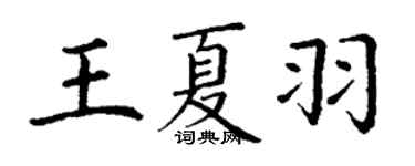 丁謙王夏羽楷書個性簽名怎么寫