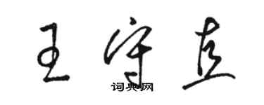 駱恆光王守直草書個性簽名怎么寫