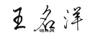 駱恆光王名洋行書個性簽名怎么寫