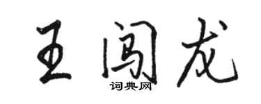 駱恆光王闖龍行書個性簽名怎么寫