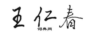 駱恆光王仁春行書個性簽名怎么寫