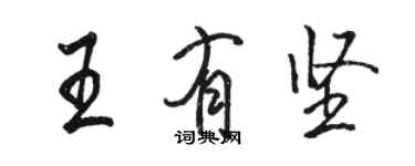 駱恆光王有堅行書個性簽名怎么寫