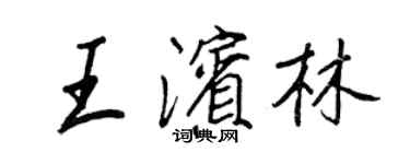 王正良王濱林行書個性簽名怎么寫