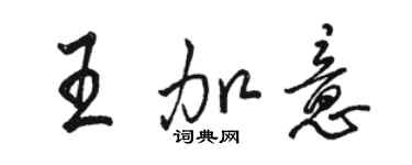 駱恆光王加意行書個性簽名怎么寫