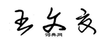 朱錫榮王文夏草書個性簽名怎么寫